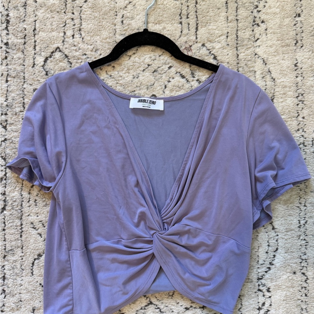 Double Zero Lavender Twist Crop Top